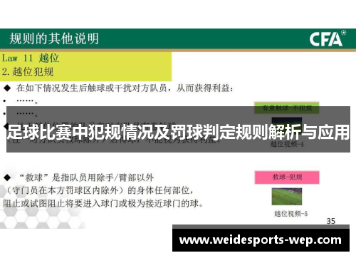 足球比赛中犯规情况及罚球判定规则解析与应用